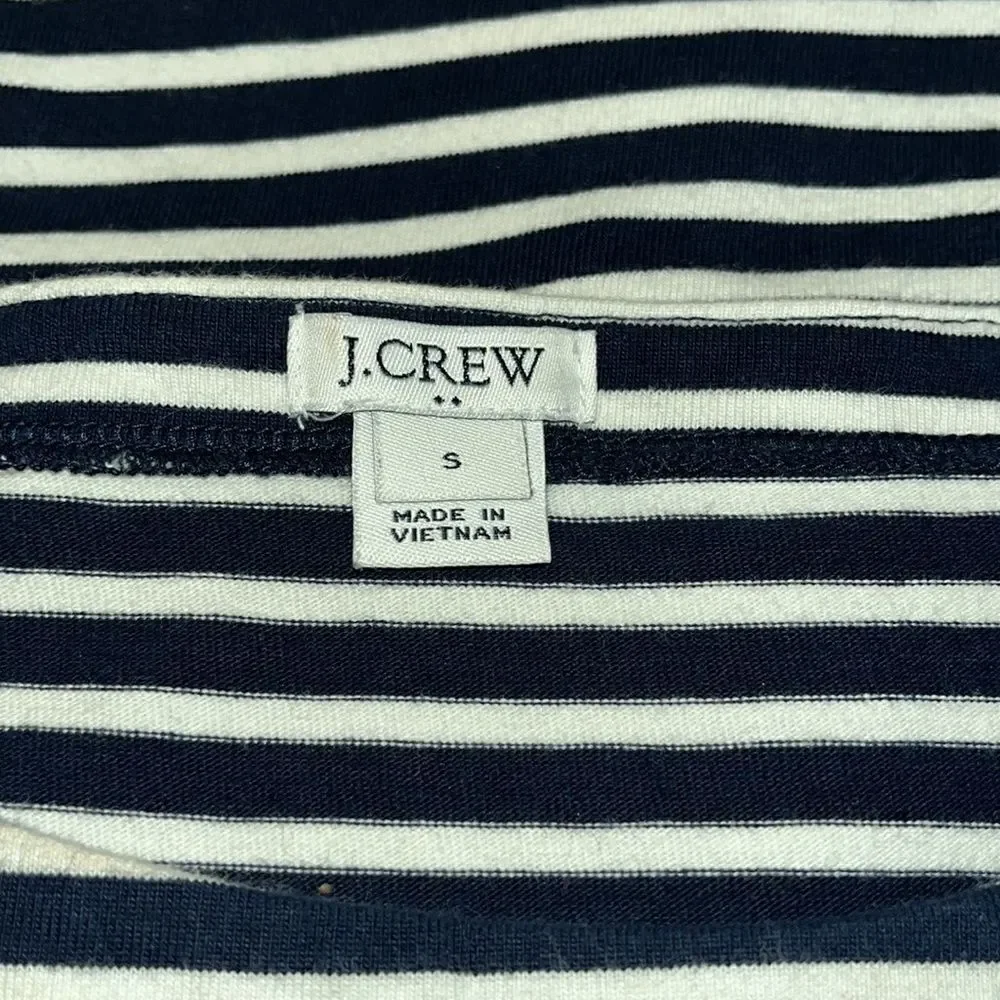 J. Crew Striped Poplin-Trimmed Dress